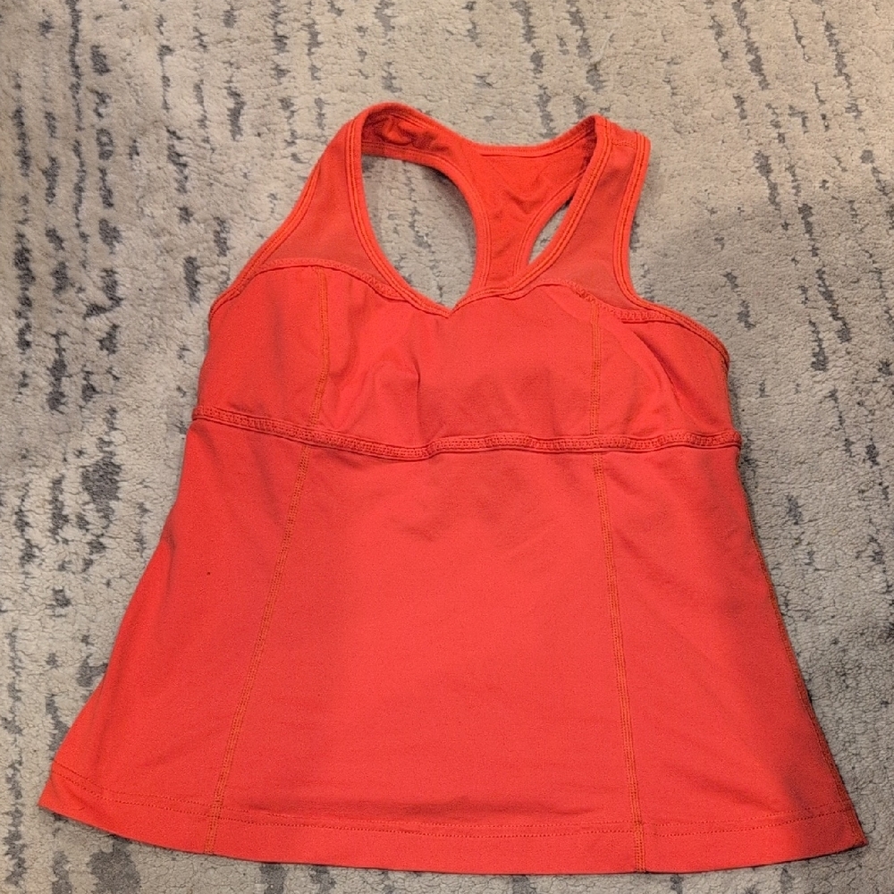 Lululemon Commit razorback Tank Orange
